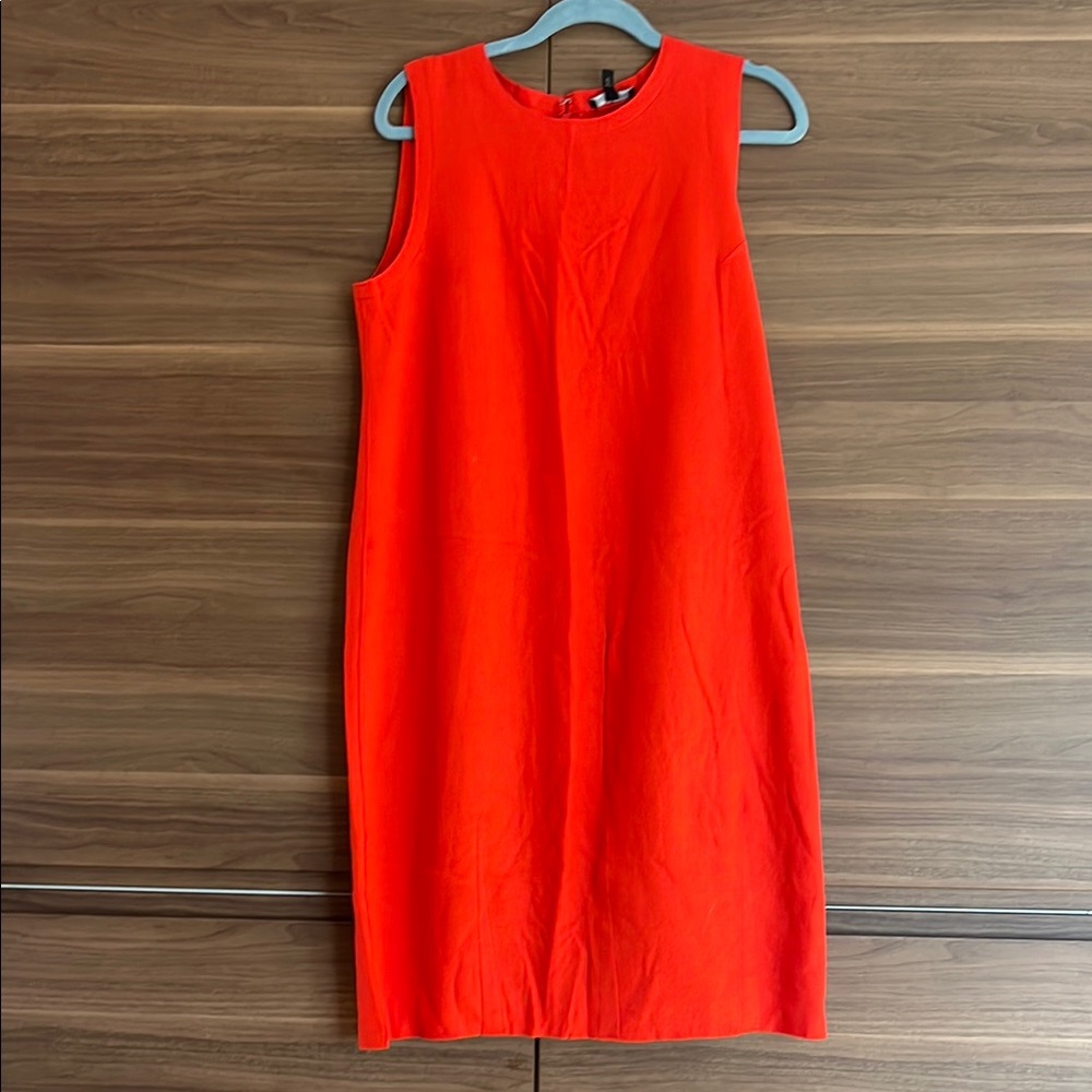 Eileen Fisher tomato red sheath dress Size M. EUC